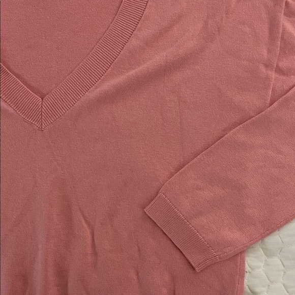 Open Edit Pink V-Neck Sweater - S - Picture 3 of 3